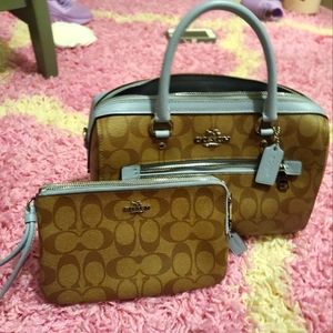 Coach small duffel purse and wristlet